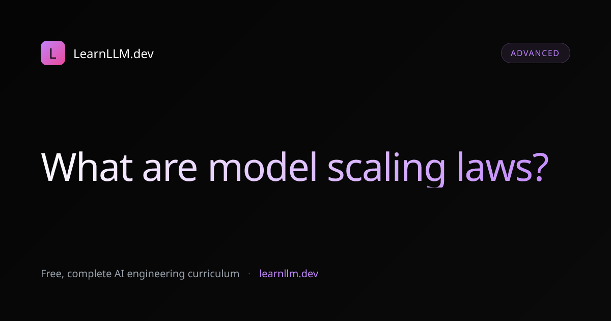 Model Scaling Laws